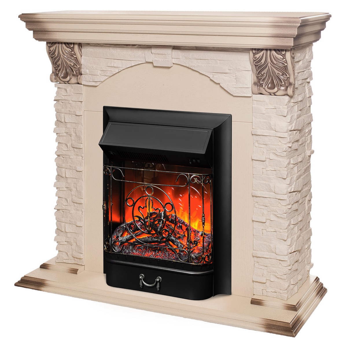 Электрокамин RealFlame Dublin Lux WT с очагом Majestic Lux Black