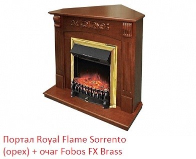 Угловой классический портал Royal Flame Sorrento угл. под классический очаг (Орех)