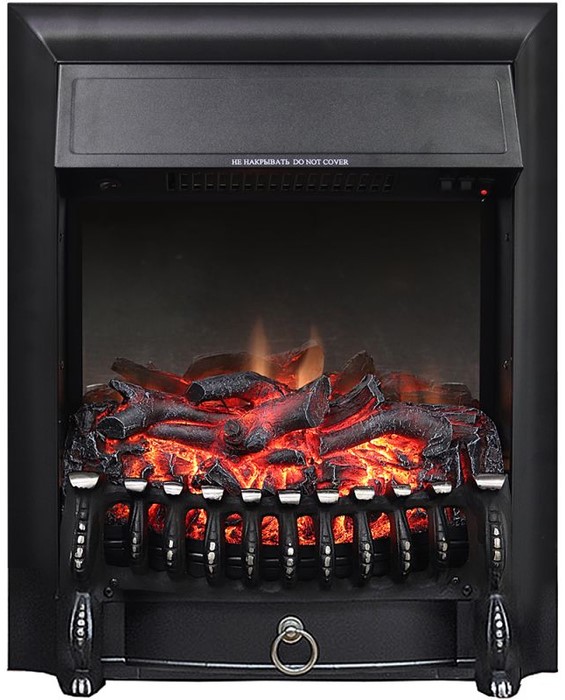 Электрокамин с классическим очагом 2D Royal Flame BERGEN белый с черным с очагом Fobos FX Black/Brass