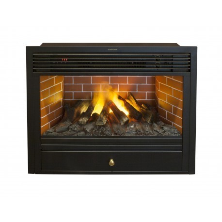 Электрокамин с широким очагом 3D Real-Flame Stanley 26 WT с очагом 3D Novara