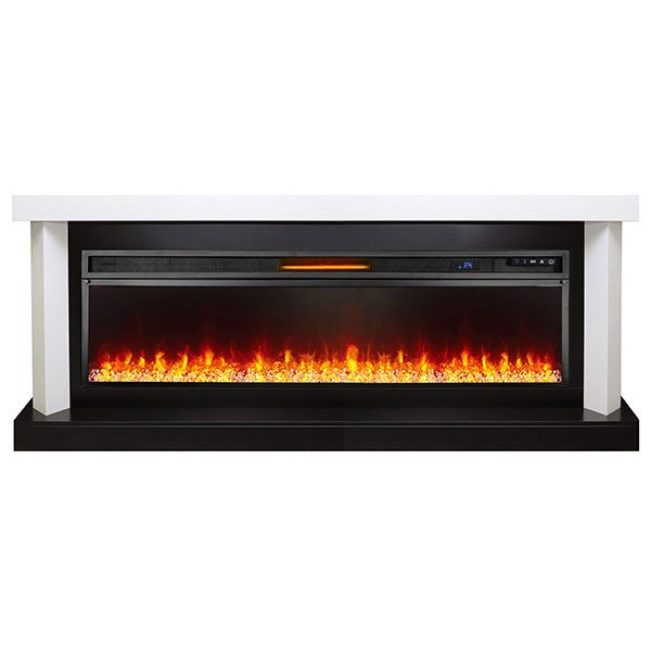 Линейный электрокамин Royal Flame Vancouver 60 (белый c черным) с очагом Vision 60 LED