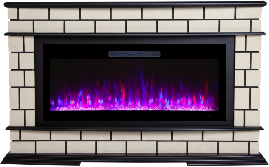 Линейный электрокамин Real-Flame FIERO D42 AO с очагом DIAMOND 42