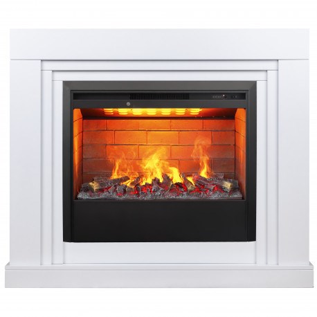 Электрокамин с широким очагом 3D Real-Flame Stanley 26 WT с очагом 3D Helios 26