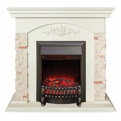 Электрокамин с классическим очагом 2D Real-Flame Neapolis STD/EUG WT (WT- F612) с очагом Fobos/Majestic