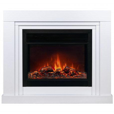 Электрокамин с широким очагом 2D Real-Flame Stanley 26 WT с очагом Moonblaze Lux Bl/Br