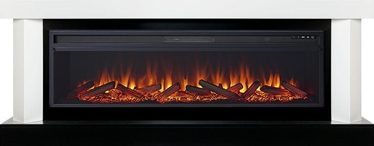 Линейный электрокамин Royal Flame Vancouver 60 (белый c черным) с очагом Vision 60 LOG LED