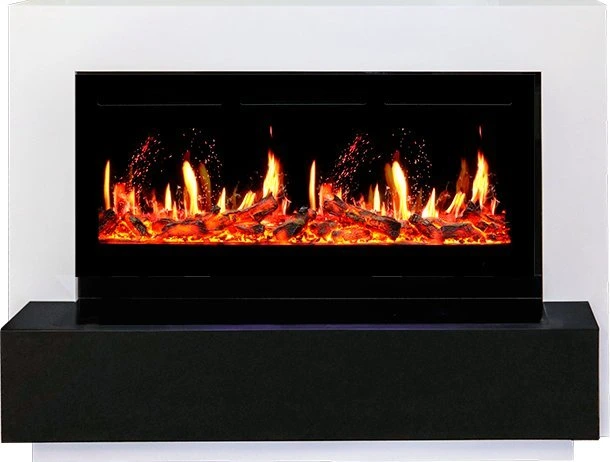 Линейный электрокамин Royal Flame Stockholm белый c очагом 5D V-ART 40