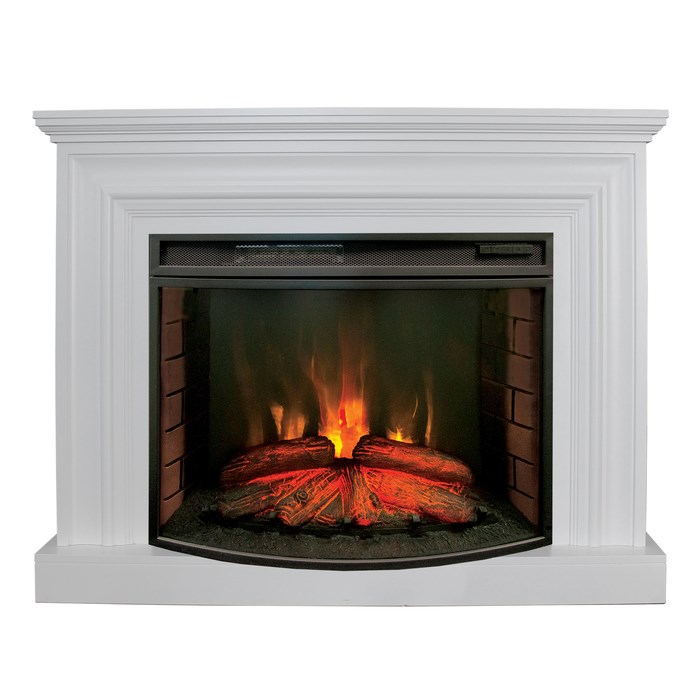 Электрокамин с широким очагом 2D Real-Flame Weston 33 WT с очагом Firespace 33