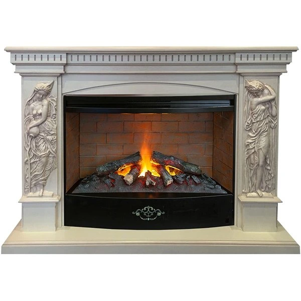 Электрокамин с широким очагом 3D Real-Flame Diva 33 WT с очагом 3D Firestar 33