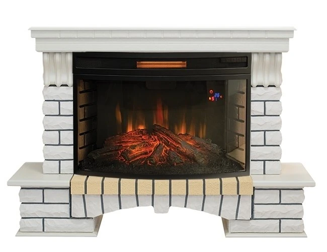 Электрокамин с широким очагом 2D Real-Flame Country 33 WT с очагом Firespace 33 S IR