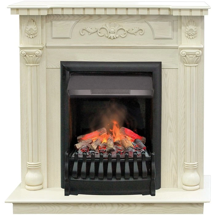 Электрокамин с классическим очагом 3D Real-Flame Dacota STD/EUG WT с очагом 3D Oregan