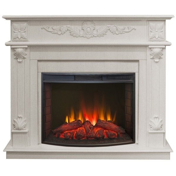 Электрокамин с широким очагом 2D Real-Flame Philadelphia 25,5/26 WT с очагом Evrika 25,5 LED