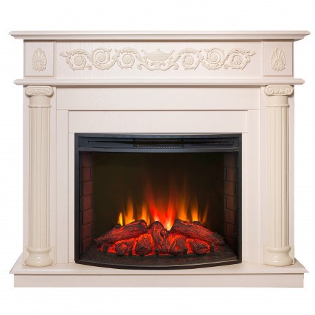 Электрокамин с широким очагом 2D Real-Flame Attica 25,5/26 WT с очагом Evrika 25,5 LED