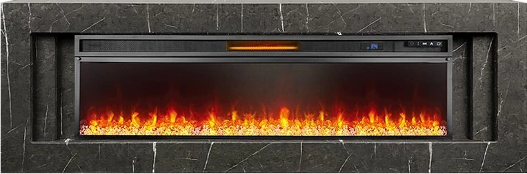 Линейный электрокамин Royal Flame Line 60 SFT Stone Touch cерый мрамор с очагом Vision 60 LED