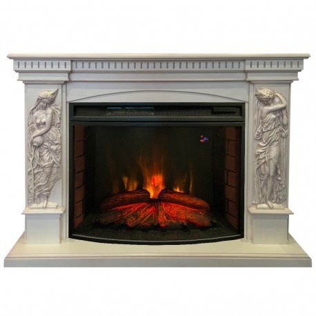 Электрокамин с широким очагом 2D Real-Flame Diva 33 WT с очагом Firespace 33 S IR