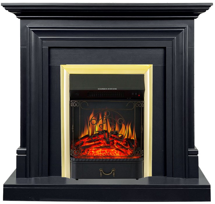 Электрокамин с классическим очагом 2D Royal Flame Bradford (Серый графит) с очагом Majestic FX Brass/Black