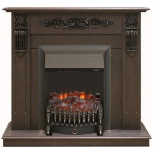 Камин в квартиру электрический Real-Flame Dominica STD/EUG DN с очагом Fobos s Lux BL/BR, Majestic s Lux BL/BR