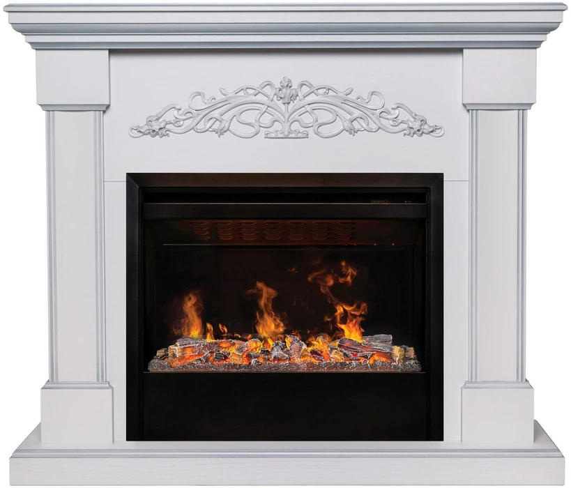 Электрокамин с классическим очагом 3D Real-Flame OFELIA 26 WT с очагом 3D HELIOS 26 SBG