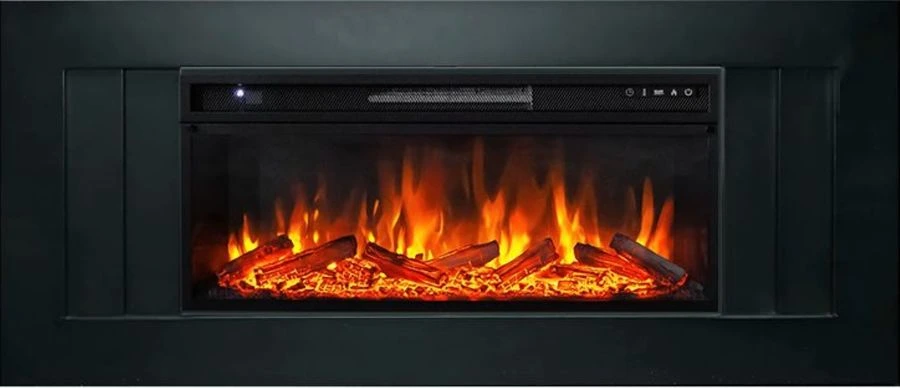 Линейный электрокамин Royal Flame Line Black c очагом Vision 42 LOG LED