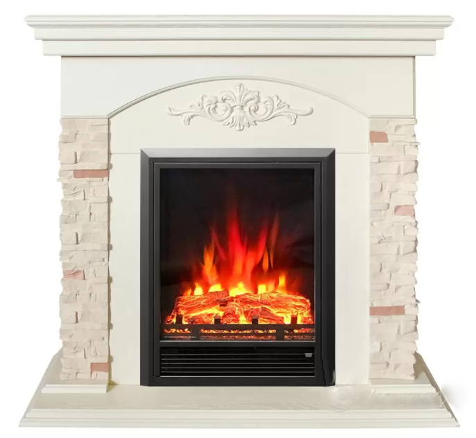 Электрокамин с классическим очагом 2D Real-Flame Neapolis STD/EUG WT (WT- F612) с очагом Eugene