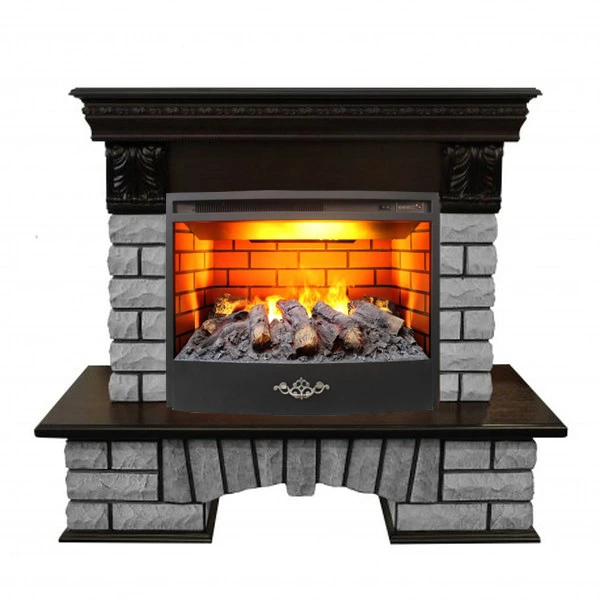 Электрокамин с широким очагом 3D Real-Flame Country Lux Rock 25/25,5 AO 3D Firestar 25,5