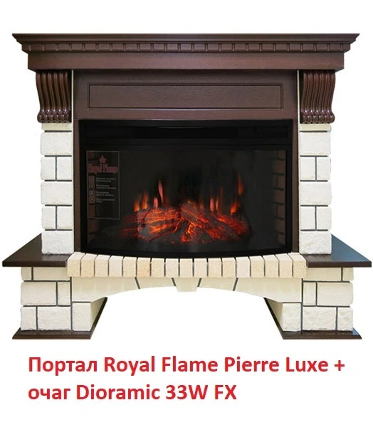 Широкий очаг 2D Royal Flame Dioramic 33W LED FX