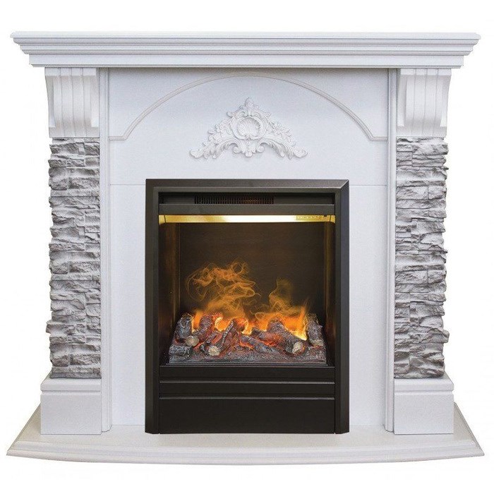 Электрокамин 3D с паром Real-Flame Athena GR STD/EUG/25/25'5 WT с очагом 3D Olympic