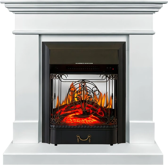 Электрокамин с классическим очагом 2D Royal Flame California STD SFT с очагом Majestic FX M Brass/Black (белый)