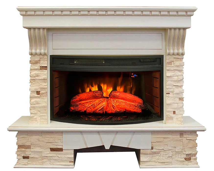 Электрокамин с широким очагом 2D Real-Flame Sorento 33 WT с очагом Firespace 33W S IR