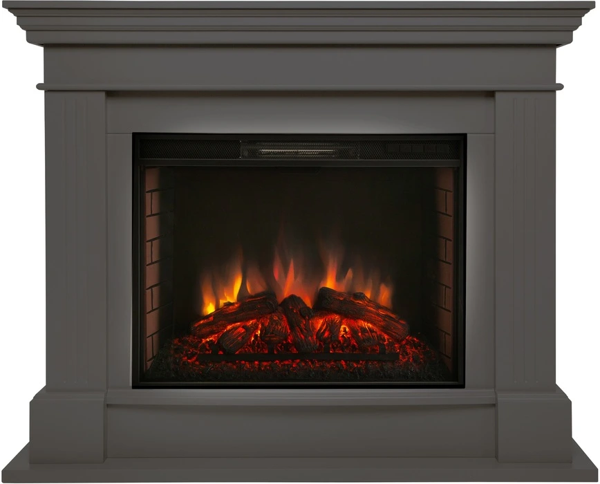 Электрокамин с широким очагом 2D Real-Flame ONTARIO 33 GR с очагом EPSILON 33