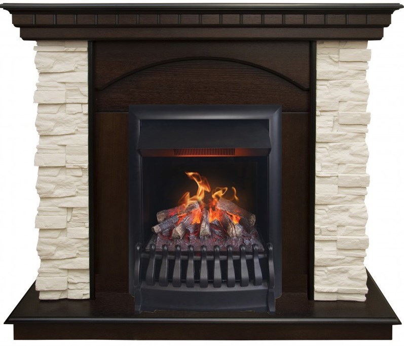 Электрокамин с классическим очагом 3D Real-Flame Elford STD/EUG/25'5/HL AO с очагом 3D Oregan