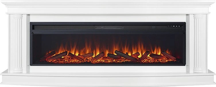 Линейный электрокамин Royal Flame Rome 60 (белый) с очагом Vision 60 LED