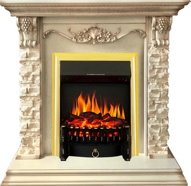 Электрокамин с классическим очагом 2D Royal Flame Adriana c очагом Fobos FX Black/Brass