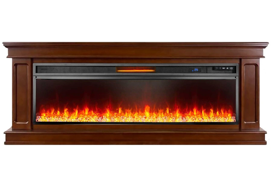 Линейный электрокамин Royal Flame Geneva 60 (темный дуб) с очагом Vision 60 LED