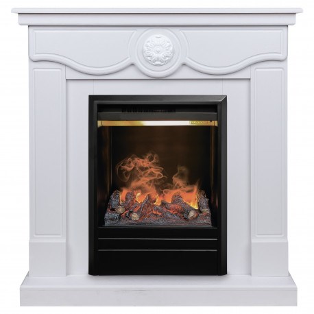 Электрокамин с классическим очагом 3D Real-Flame Aurora STD/EUG WT с очагом 3D Olympic