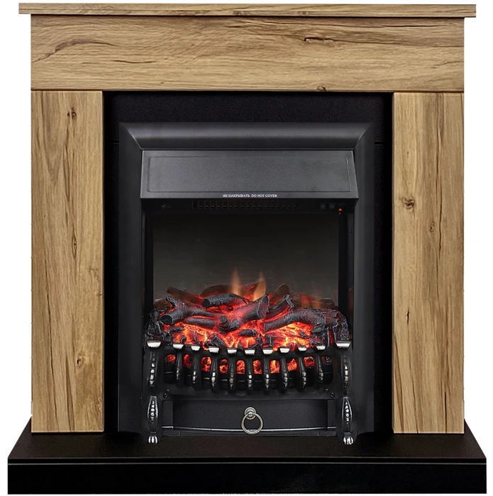 Электрокамин с классическим очагом 2D Royal Flame BERGEN дуб галифакс с очагом Fobos FX Black/Brass