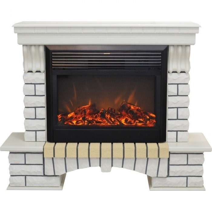 Электрокамин с широким очагом 2D Real-Flame Country 26 WT + MoonBlaze Deluxe /MoonBlaze