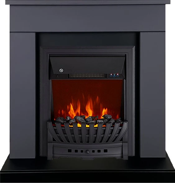 Электрокамин с классическим очагом 2D Royal Flame BERGEN серый графит с очагом Aspen Black