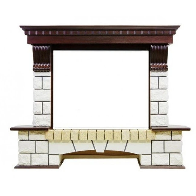 Угловой широкий портал Royal Flame Pierre Luxe угл. под очаги Symphony 2608 EU/ 2624-L (Темный дуб)