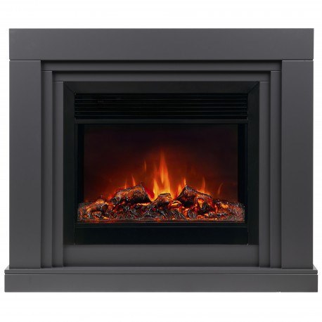 Электрокамин с широким очагом 2D Real-Flame Stanley 26 GR с очагом Moonblaze Lux Bl/Br