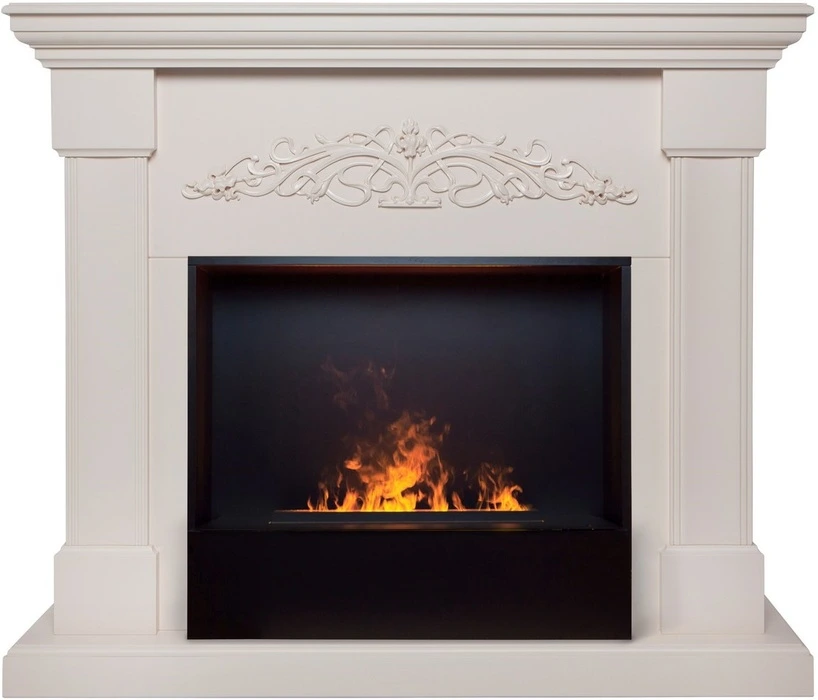 Электрокамин с широким очагом 3D Real-Flame OFELIA 26 BG с очагом 3D CASSETTE BLACK PANEL