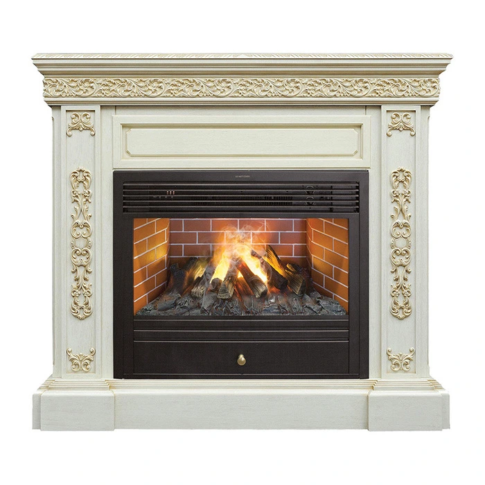 Электрокамин с широким очагом 3D Real-Flame Ekaterina 26 WT с очагом 3D Novara
