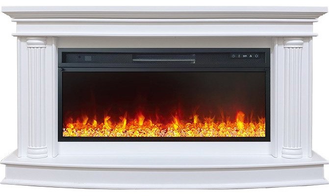 Линейный электрокамин Royal Flame Rome (белый) с очагом Vision 42 LED